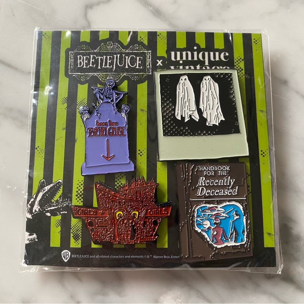 Beetlejuice Enamel Pin Set